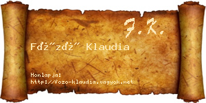 Főző Klaudia névjegykártya